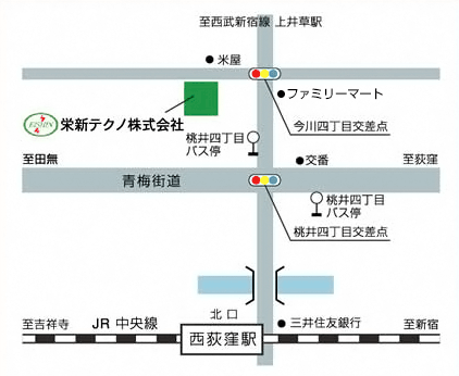 栄新テクノの地図　西荻窪駅