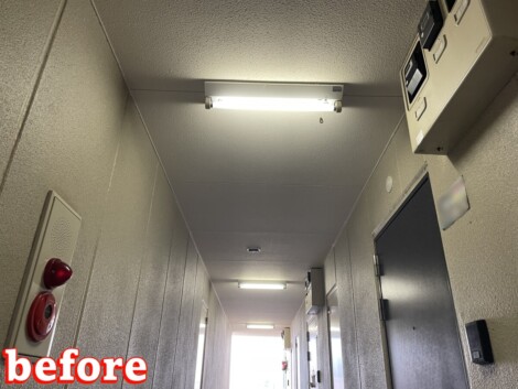 高齢者住宅共用部照明器具LED化工事